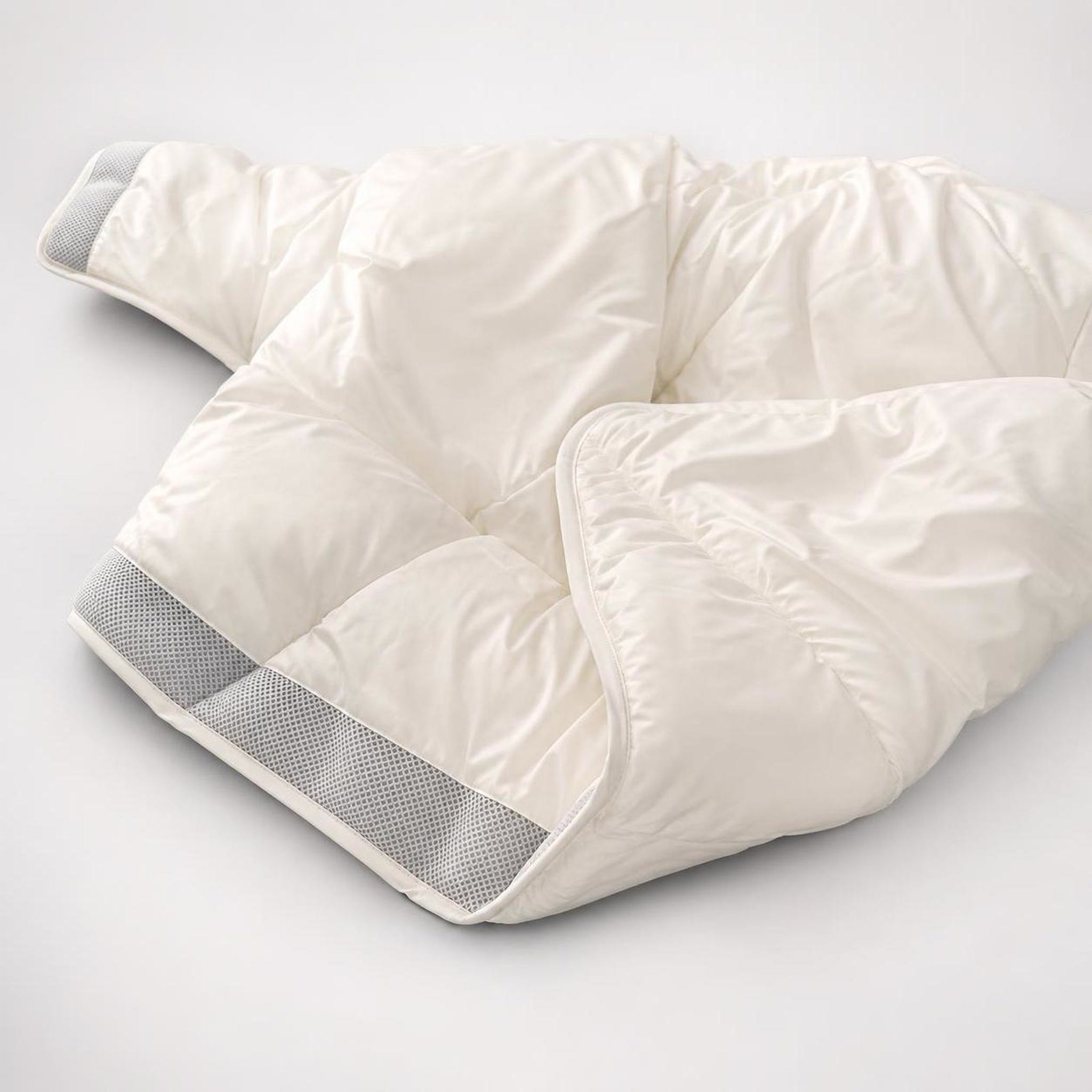 VIGILLES NOCTIS Bettdecke – ivory Satin mit grauem 3D-Mesh-Kühlband